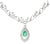 Antique 14K white gold filigree necklace featuring a pear-shaped emerald 7 x 11 mm, 2 carats as the centerpiece. Accented...