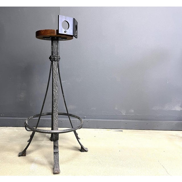 Vintage Brutalist Wrought Iron Bar Stools, 1970s, Set of 6 For Sale - Image 16 of 17