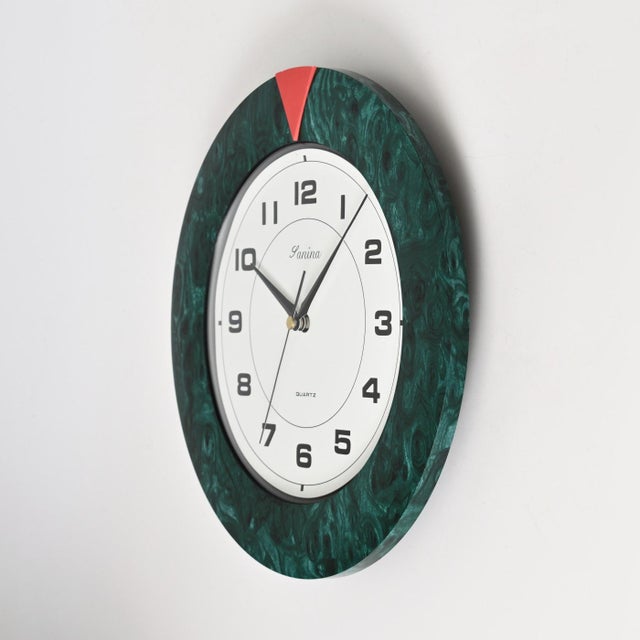 Postmodern Postmodern Wall Clock from Sanina, 1990s For Sale - Image 3 of 6
