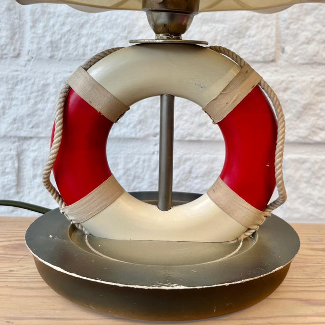 Swedish Modern Nautical Lifebuoy Table Lamp by Olof Heijke, Stockholm, 1940s For Sale - Image 6 of 10