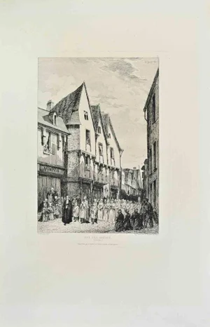 Armand Queyroy, Rue des Arènes, Etching, 1870s
