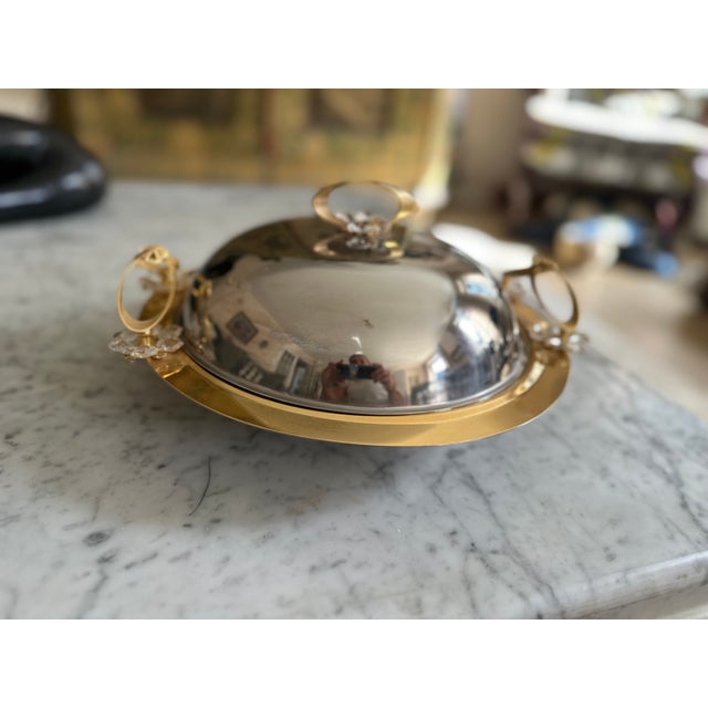 Mid-Century Modern Vintage Italian Serving Dish with Gilt Details, 1970s For Sale - Image 3 of 14