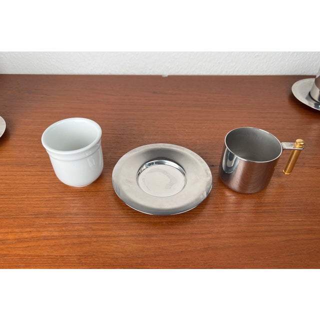 Italian Postmodern Lavazza Oro Series Espresso Cups and Saucers from Balzano, 1980s, Set of 7 For Sale - Image 18 of 18