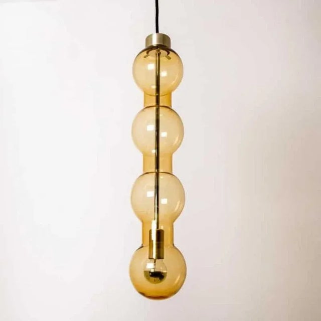Glass Amber Pendant Light, 1960s For Sale - Image 10 of 13