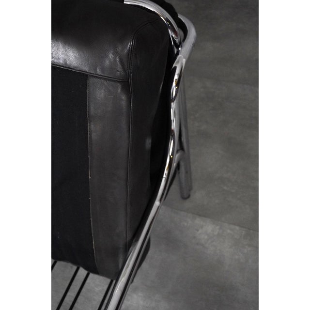 Black Leather Stringa 2-Seater Sofa by Gae Aulenti for Poltronova, 1960s For Sale - Image 13 of 18