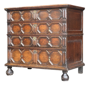 Charles II Oak Geometric Chest of Drawers, 1680s