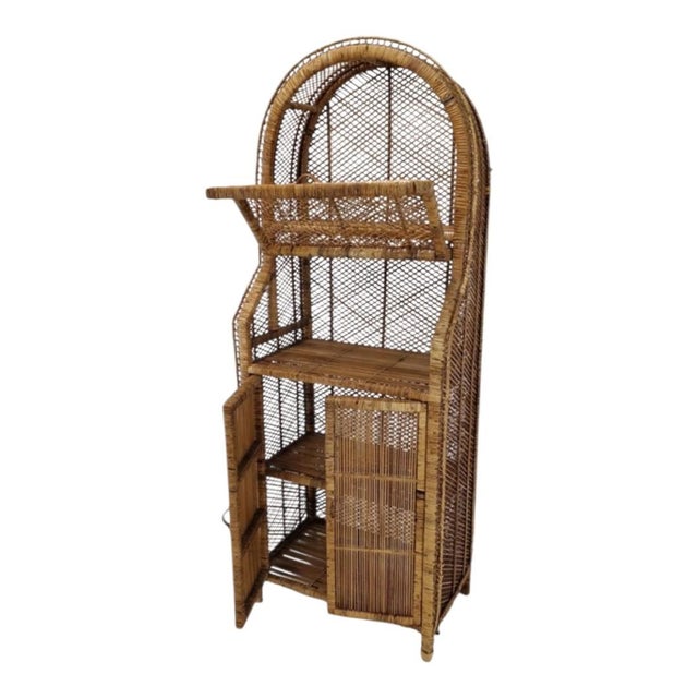 Wood Italian Bamboo and Rattan Credenza or Bookcase, 1970s For Sale - Image 7 of 7