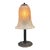 Antique 1920s French Art Deco Accent Lamp Mushroom Shaped With Clear Frosted Glass Shade and Forged Black Iron Base #2659 For Sale