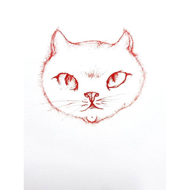Leonor Fini - Red Cats - Original Etching 1985 For Sale - Image 4 of 10