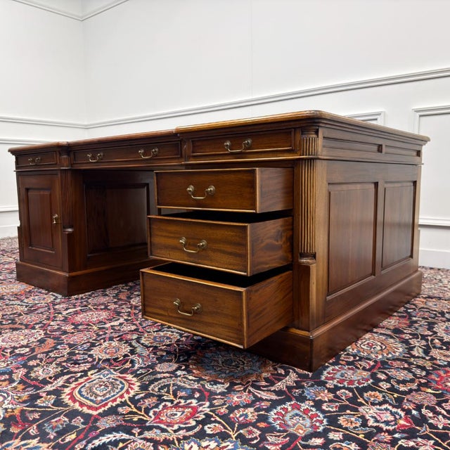 Large English Partner Desk For Sale - Image 15 of 18