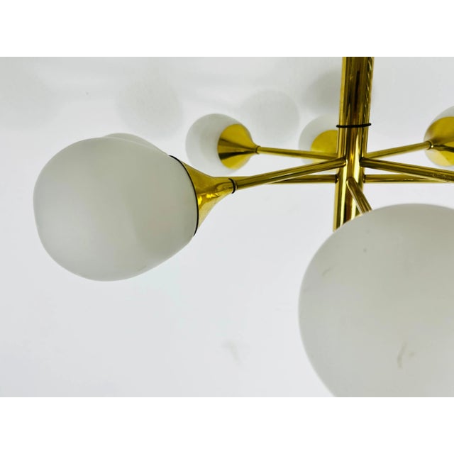 Metal Mid-Century Modern Brass Chandelier from Kaiser Leuchten, 1960s For Sale - Image 7 of 11