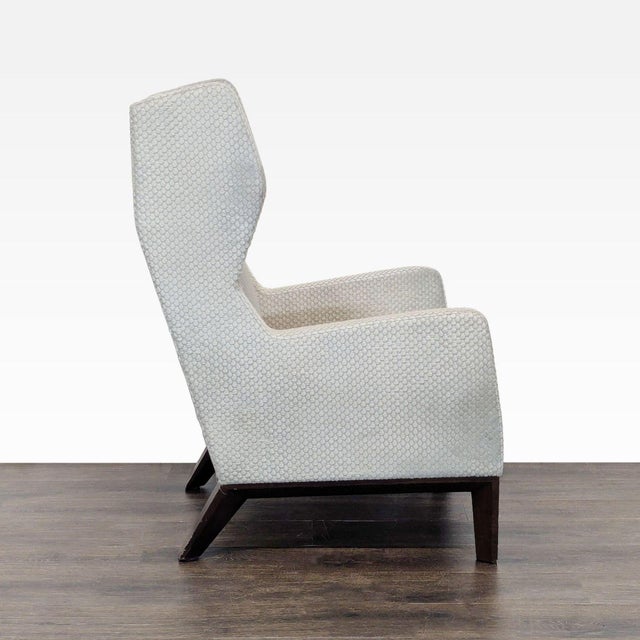 Holly Hunt Holly Hunt Modern Darder Wingback Lounge Chair in “Black Magic” Upholstery For Sale - Image 4 of 9