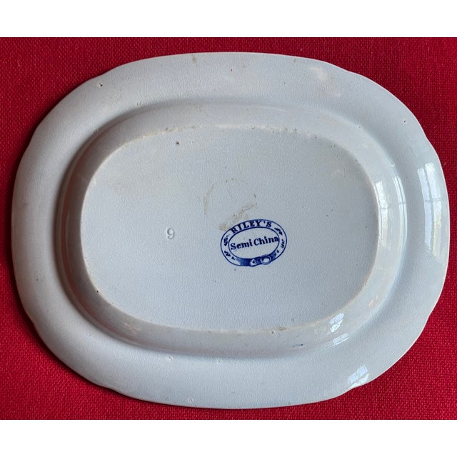 Ceramic Antique Early 19th Century Riley's China Blue & White Transferware Small Platter in the Chinoiserie Taste, Circa 1820 For Sale - Image 7 of 8