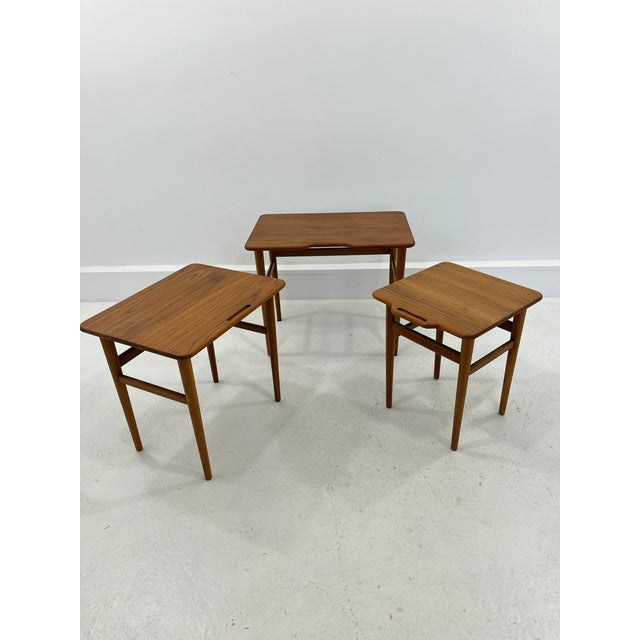 Danish Teak Nesting Tables by Kurt Østervig for Jason Møbler, 1960s, Set of 3 For Sale - Image 12 of 14
