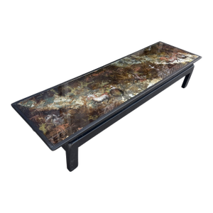 French Art Deco Eglomise Reverse Painted Glass Cocktail Table - Horses