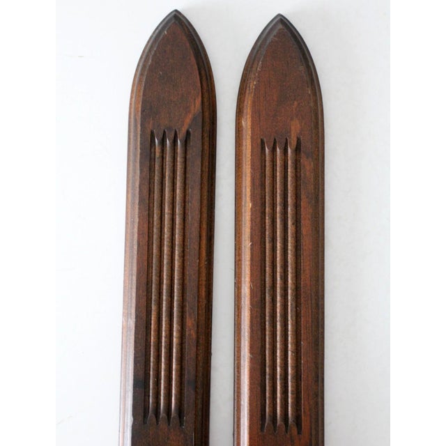 Mid 20th Century Pair of Mid-Century Gothic Revival Wood Wall Candle Sconces For Sale - Image 5 of 11