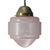 Metal French Art Deco Pink Glass Pendant Lamp For Sale - Image 7 of 7