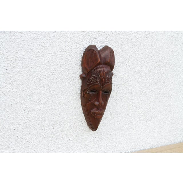 Wood Carved Wood Tribal Wall Art For Sale - Image 7 of 8