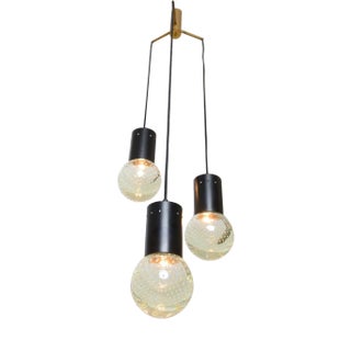 Pendant Lamp with 3 Globes attributed to Gino Sarfatti for Seguso, 1960 For Sale