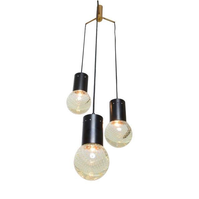 Pendant Lamp with 3 Globes by Gino Sarfatti for Seguso, 1960 For Sale