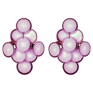 Amethyst Murano Glass Disc Sconce or Wall Light, 1970s For Sale