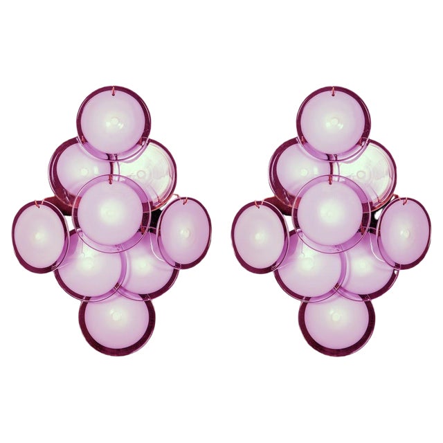 Amethyst Murano Glass Disc Sconce or Wall Light, 1970s For Sale