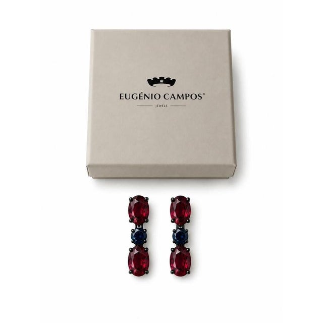 Portuguese Black and Red Earrings, Set of 2 For Sale - Image 6 of 6