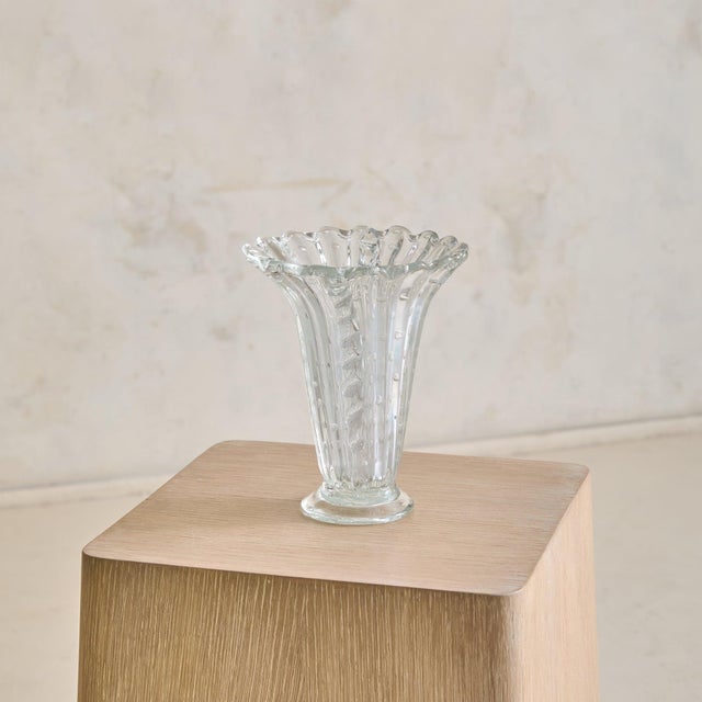 Italian Murano Bullicante Glass Vase Attributed to Barovier & Toso No. 02, 1930s For Sale - Image 4 of 11