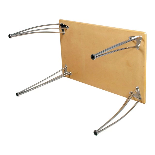 This Modern Italian 2000s Table in Wood and Chromed Steel by was designed by Piero Lissoni in Brera-Milan. , Modern Dieser...