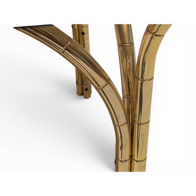 Vintage Italian Smoked Glass and Brass Table, 1970s For Sale - Image 5 of 9