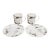 Prouna Marble Venice Fog Fine Bone China Coffee Cups and Plates, Set of 4 For Sale