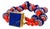 Late 20th Century 14K Yellow Gold Designer Red Undyed Coral Strand Lapis Lazuli Bracelet For Sale