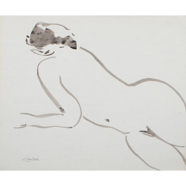 Paper Norman Carton Nude Woman Ink on Paper, 8 For Sale - Image 7 of 10