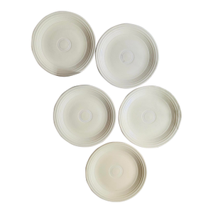 Set of Five (5) Vintage Old Ivory Cream 9.5” Fiestaware Plates | Cottage Core