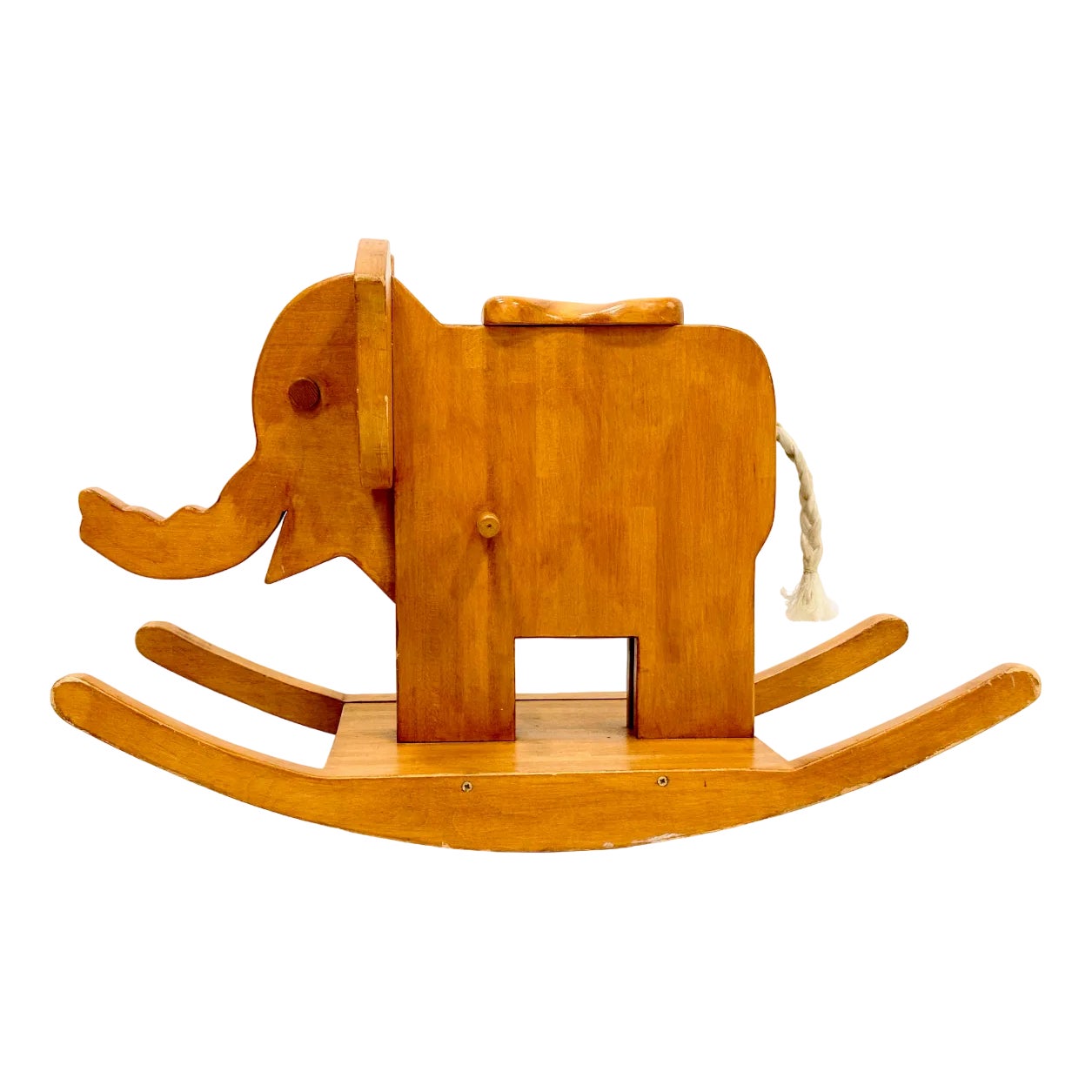 Mid-Century Wooden Rocking Elephant, 1960s | Chairish