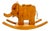 Mid-Century Wooden Rocking Elephant, 1960s For Sale