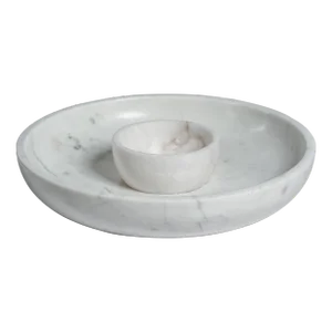 Ross White Marble Chip & Dip Bowl