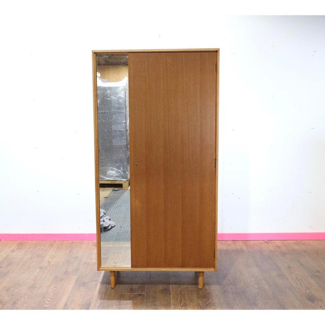 Brown 1960s Mid Century Modern Vintage Teak Armoire Wardrobe by Stag Danish Style For Sale - Image 8 of 15