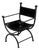 Iron & Leather Curule Armchairs — Set of Four, Sold in Pairs or as a Complete Set For Sale