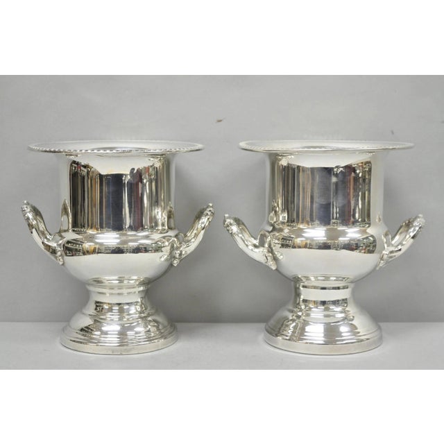 Vintage Leonard Silver Plated Trophy Cup Urn Champagne Chiller Ice Bucket - a Pair For Sale - Image 18 of 18