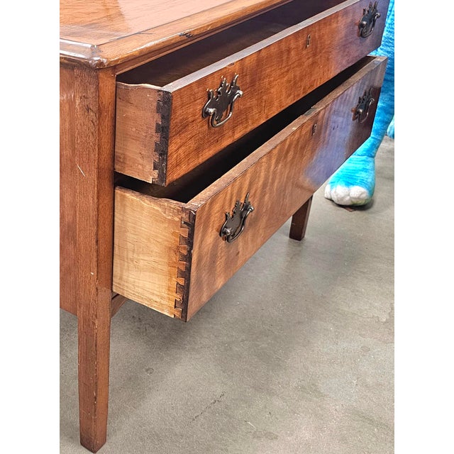 Chippendale George III Style Cherry Low Low Chest of Drawers Commode For Sale - Image 3 of 15