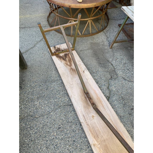 Wood Vintage India Teak & Iron Bench For Sale - Image 7 of 8