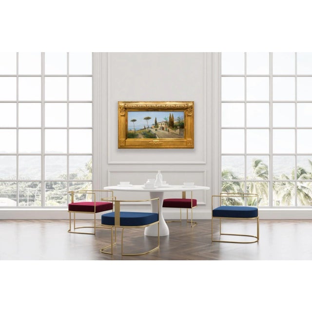 An extraordinary landscape view of Naples, identified as such on the stretchers with a title of "No. 829 Der Neaple", this...