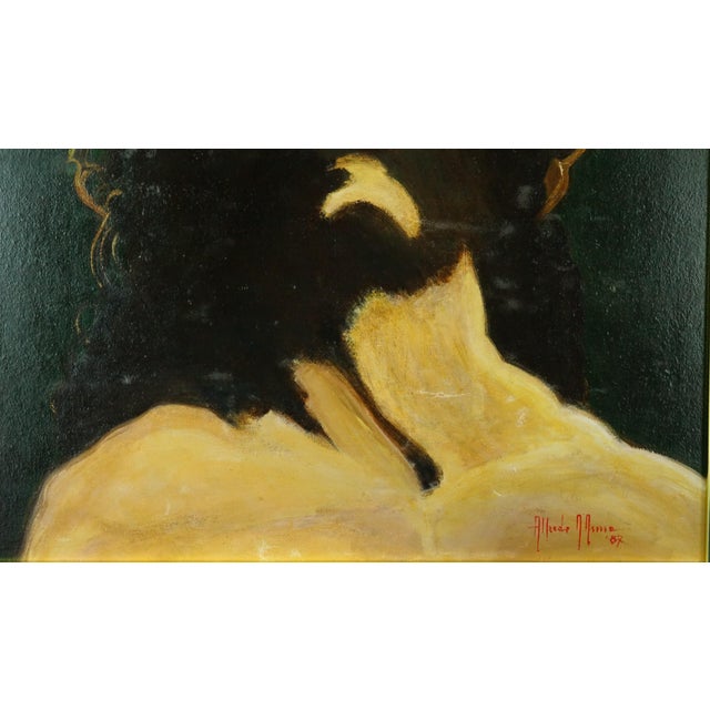 Alfredo d'Aima, The Face of Christ Jesus with Crown of Thorns, 1987, Oil on Canvas For Sale - Image 7 of 13