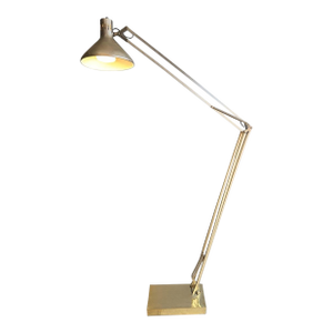1960s Postmodern Giant 7 Foot Tall! Brass Floor Lamp Alsy Articulating Architect Drafting
