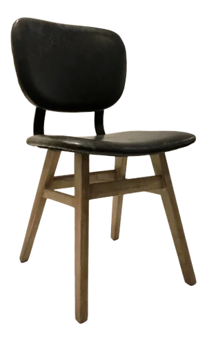 Industrial Modern Black Faux Leather Side Chair/Desk Chair