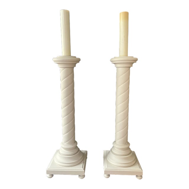 Late 20th Century Tyndale Column Buffet Lamps - a Pair For Sale