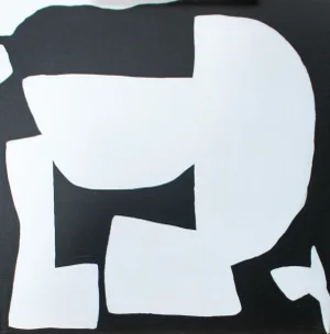 Original Contemporary Painting in Black and White "Juxtaposition No.3" Abstract Art