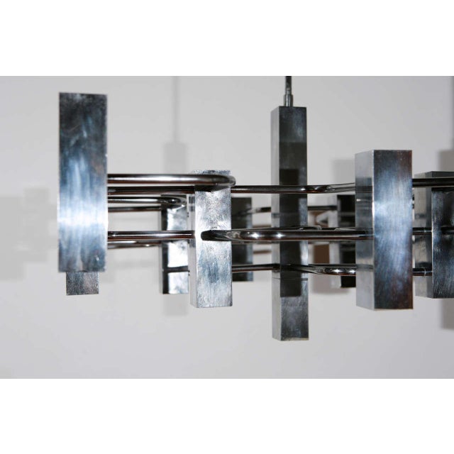 French 1970s Boulanger Chrome Chandelier For Sale - Image 3 of 10