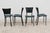 1980s Vintage Chairs in Black Metal with Leather and Aqua Green Fabric, 1980s, Set of 4 For Sale - Image 5 of 13